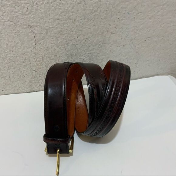 Lucchese Classics Belt, Style# B1422 Size 44 Burgundy - Picture 3 of 16